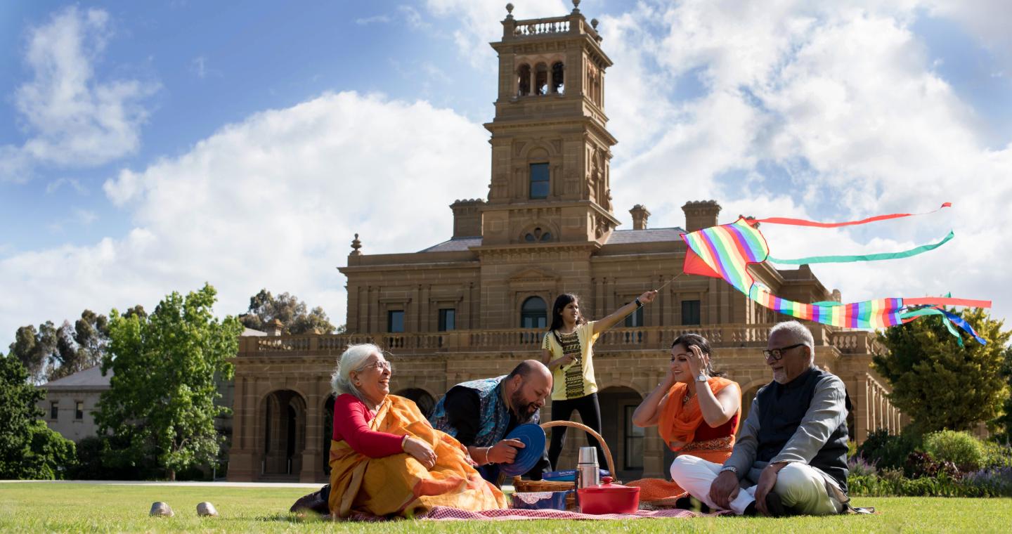 family picnic at the Mansion